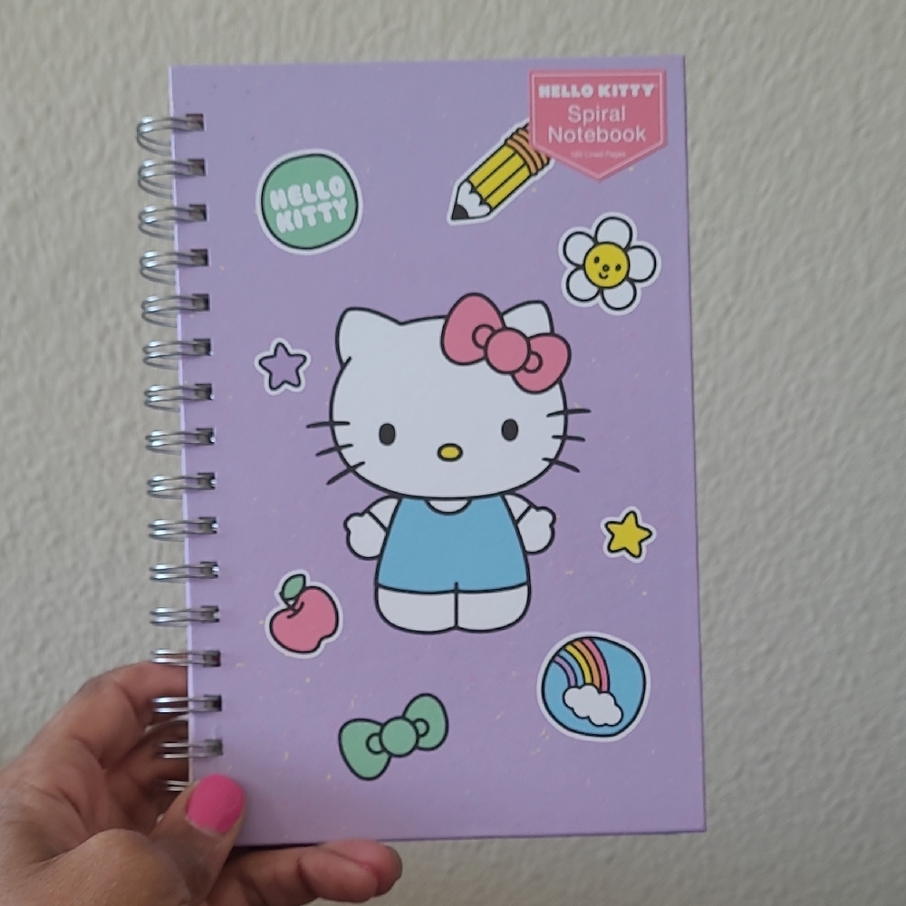 Hello Kitty Purple Spiral Notebook - 160 Lined Pages
